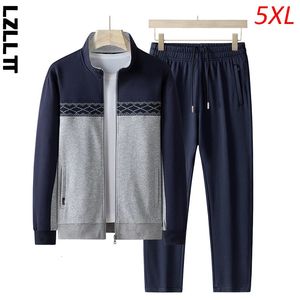 Homens à prova de vento ao ar livre casual esportes jogger 2 peças conjuntos de treino dos homens roupas esportivas ginásio ternos moletom jaqueta masculino tamanho grande 5xl 240131