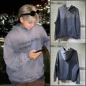 Erkek Hoodies Moda Boyalı ERD Erkekler için Kadın Gradyan Güzel Yıkanmış Külük Kapüşonlu Ropa Hombre Hoodie Büyük Boy Kıyafetler