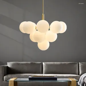 Pendant Lamps Modern Warm Sphericity Lamp LED Fixtures Chandelier Lights For Home Dining Room Indoor Bedroom Bedside