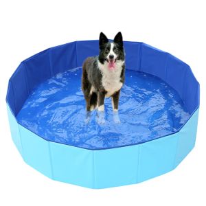 Mattor vikbar hund simning Pool Pet Bath Swimming Tub Bathtub Outdoor Indoor Collapsible Bathing Pool för stort medium litet husdjur