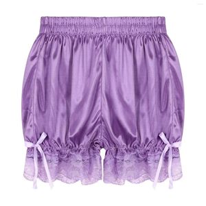 Kvinnors trosor 2024 kvinnor flickor pumpa blommor shorts lolita satin spets trosor underkläder frilly knickers boxer byxor nattkläder loungewear