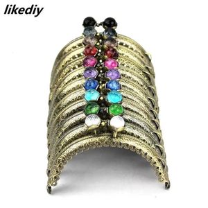 10 PcsLot 85 CM Antique Bronze Metal Purse Frame Semicircle Lotus Head Coral Beads Kiss Clasp DIY Bag Accessories 240126