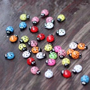 Decorative Figurines Artificial Ladybug Insect Mini Craft Miniature Fairy Garden Home Decoration Houses Micro Landscaping Decor DIY