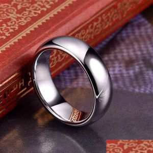 Band Rings 2 4 6 8Mm Tungsten Carbide Women Men Wedding Engagement Bands Polished Shiny Engraving Comt Fit Gifts For Him Her195E Dro Dhlzi