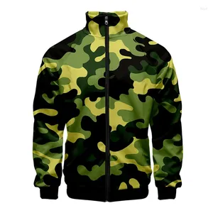 Kurtki męskie wielorarte kamuflaż 3D Printed Jacket Men Men Veterans Outdoor Sports Coat