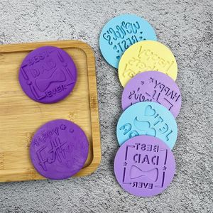 Baking Tools Happy Mothers Day Cookie Embosser Stamp MUM DAD Baby Shower Birthday Fondant Stamps Acrylic Cake Decorating Tool