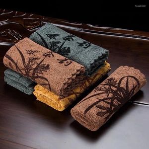 TEA DAPKINS Vintage Handduk Tjock Fiber Cotton Linen Tyg Present Bord Tray Rag Kung Fu Set Ceremony Accessories