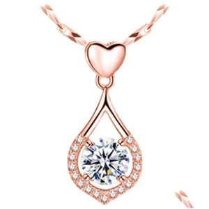 Pendant Necklaces Fashion Love Drop-Shaped Pendant Necklace Tenderness Like Water Zircon High-End Luxury Womens Gift Drop Delivery Jew Dhlho