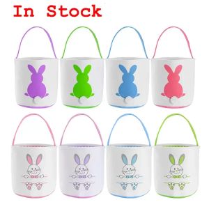 Wholesale Easter Basket Festive Cute Bunny Ear Bucket Creative Candy Gift Bag Easters Rabbit Egg Tote Bags With Rabbit Tail 27 Style