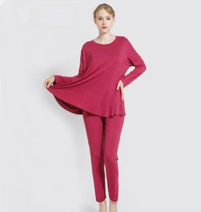 Frauen Pyjamas Set Herbst neue Home Anzüge Modal Langarm Hemd Hose zweiteilige Sets lose Nachtwäsche Pyjama Dessous4443919