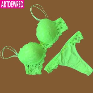 ArtdewRed Brand Temptation Lace Brief Women Bra Set Intimate Plus Size ABC Push Up Sets Sexy Underwear Panty 240127