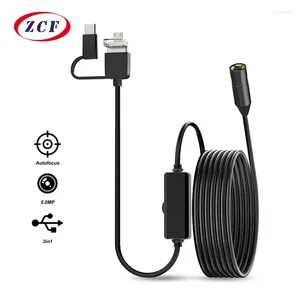 5.0MP Auto Focus Industrial Endoscope Camera HD1920P 3in1 Type-C Micro USB Drain Inspection Borescope Waterproof för Android PC