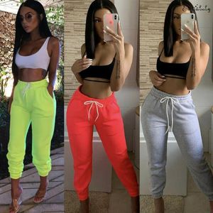 Calças femininas mulheres senhoras joggers tracksuit calças calças calças ginásio jogging suor jogger cordão cintura elástica