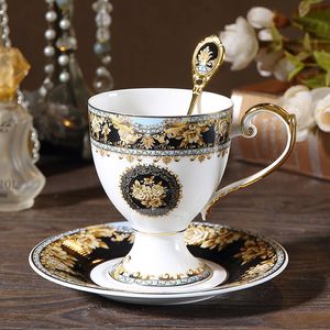 Luxury Europe Court Bone China Coffee Cup Set Creative Porcelain Teacup Afternoon Tea Party El Home Decor Wedding Presents 240130