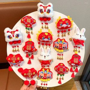 Haarschmuck Löwe Tanz Kinder Rote Haarnadel Niedliche Quaste Tuch Hanfu Sticks Alte Kopfbedeckung Stickerei Chinesisches Jahr Baby