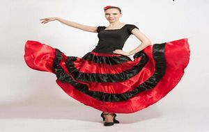 Ragazze Plus Size Grande gonna di flamenco spagnolo Costumi di danza Stage Wear Performance Party Gonna rossa per le donne Abbigliamento femminile4589216