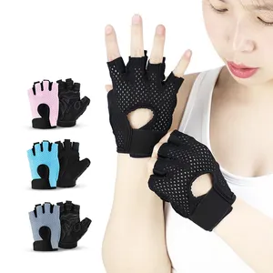 Cycling Gloves 1 Pair Half Finger Wear-resistant Non-slip Breathable Silicone Bicycle Riding Mountain Bike Sports