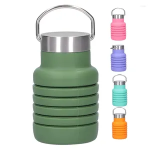 Vattenflaskor Sportflaska 550 ml Fällbar återanvändbar användning på rescyklar utomhus
