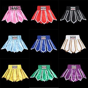 Muay Thai Shorts Lotus Ribbons Boks Boks Men Women Child Kickboxing Pants Kids MMA MMA Arts Grappling Fight Wear 240119