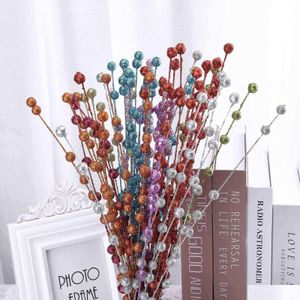 Decorative Flowers & Wreaths Artiflr 50Pcs Christmas Glitter Berries Stems Artificial Xmas Picks For Tree Ornaments Diy Wreath Home Dr Dhkyt
