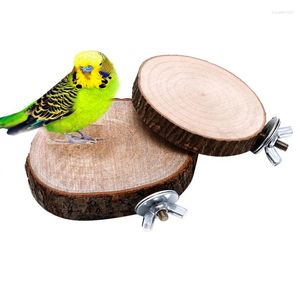 Andra fågelförsörjningar Pet Parrot tugga leksakspolering/opolerad trä hängande svängstativ leksaker fågelbur Parakeet cockatiel burar tillbehör