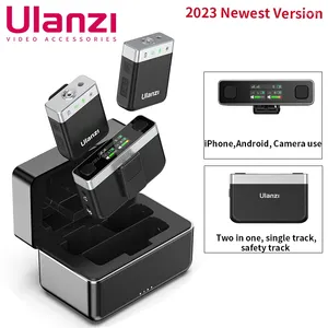 Microfoni Ulanzi Microfono professionale Wireless Lavalier Traccia audio di sicurezza Supporto stereo di alta qualità Lightning IPhone Telefono Android