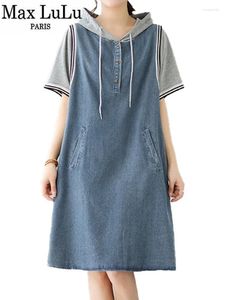 Party Dresses Max Lulu 2024 Summer Long Clothes Womens Fashion Loose Elegant Denim Mini Ladies Luxury Vintage Casual Classic Vestidos