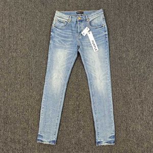 Lila Marke Herren schlanker fit elastischer klassischer Indigo -Jeans