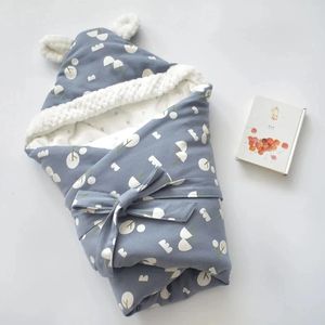 Pure Cotton Breathable born Sleeping Bag Baby Antistartle Autumn Winter Warm Infant Hooded Swaddle Blanket 240131