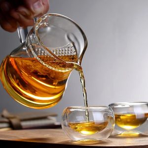 Tea Cup Glass Heat Resistant Teapot with Filter Infuser Tip Mouth Separator 300ML RR2213 240118