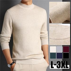 Maglioni da uomo Autunno Inverno Pullover Solido mezzo collo alto Slim Fit Maglione a maniche lunghe Moda Casual Pendolari Top inferiori