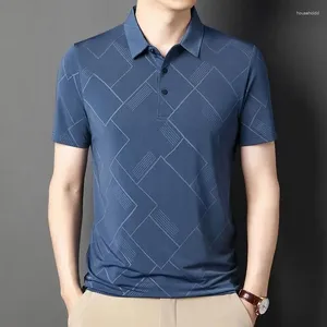 Polos femininos homens verão manga curta xadrez polo camisas streetwear moda topos escritório de negócios solto lapela de secagem rápida masculino casual