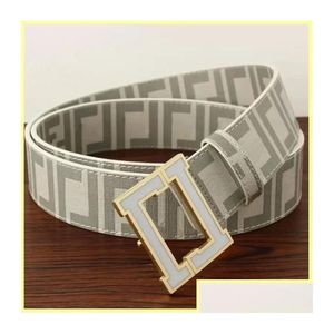 Belts Genuine Leather Belt Men Width 4.0Cm Fashion Designer Mens Black Buckle Letter Waistband Cintura Ceintures F For Women Drop Deli Otgr7