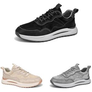 Tênis de corrida masculino conforto plano resistente ao desgaste cinza preto bege sapatos masculinos tênis esportivos