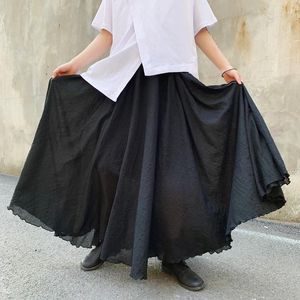 Мужские брюки, весна-лето, повседневная свободная юбка-клеш, двухслойный дизайн, черный стиль Ямамото