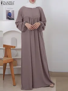 Etniska kläder zanzea muslimska kalkon abaya kvinnor mode lång klänning ramadan maxi sundress robe femme dubai hijab vestido isamisk kaftan