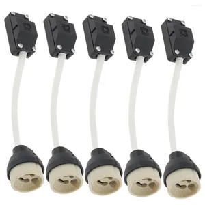 Lamp Holders 5pcs GU10 Holder 2A 250V Ceramic Bases Connector For LED Light Bulbs/Halogen Bulbs Downlight With Terminal Box Socket