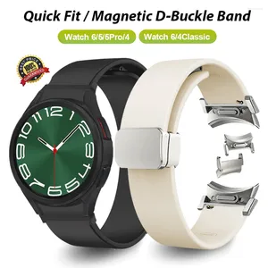 Uhrenarmbänder Magnetisches D-Schnalle-Silikonband für Samsung Galaxy 6 44 mm 40 mm Quick Fit Sportarmband Classic 43 mm 47 mm