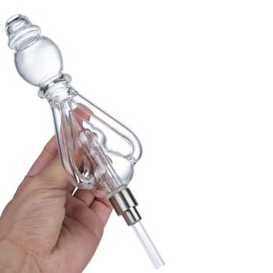 Hälsosam cigarett CSYC NC060 Färgglada koncentratglas Vatten Bongs rökrör 510 Quartz Ceramic Titanium Nail Triple Recycle Perc Water Pipe