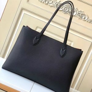 Totes Lockme Shopper Borsa tote in pelle martellata Designer Borsa a tracolla genuina Shopping Nero Marrone Grigio Greige Interno piatto Pocke255k