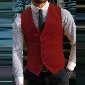 Man Formal Business Single Breasted Płaszcz Płaszcz Męski kamizelka warstwowa Vneck Wedding Jacket Men Slim Prosta kamizelka Jaclet 240125