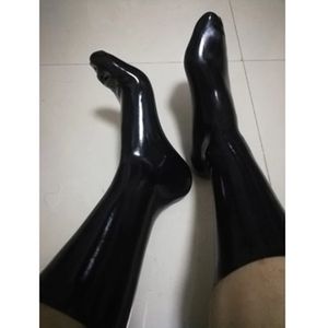 Lateks çoraplar seksi halhallar dikişsiz 2d sıkı fit buzağı fetiş sox ekstra kalınlık açık doğal şeffaf 240124