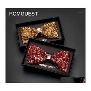 Bow Ties Bow Ties Moda Tasarımcısı Erkek Diamond Düğün Partisi Resmi Takım Çift Kumaş Bowtie Business, Kelebek Knot1 Drop D DH9QG