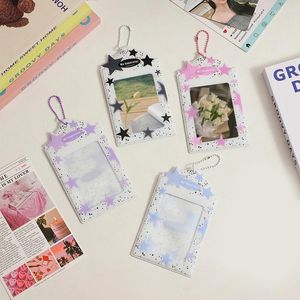 Ramar 3Inch Star Po Card Hylsa Söt Pocard Holder Keychain Idol Kpop Frame Pendant Student Stationery