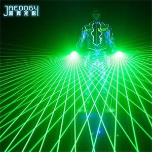 Parti Dekorasyonu 2021 Yüksek Kaliteli Yeşil Lazer Eldiven Konser Barı Gösteri Parlayan Kostümler Prop DJ Singer Dans Aydı230o