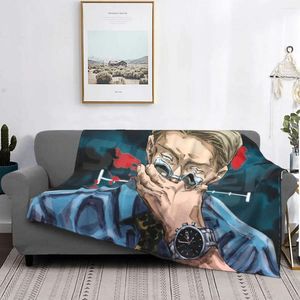 Blankets Sofa Fleece Jujutsu Kaisen Anime Throw Blanket Warm Flannel Nanami Kento For Bedding Travel Bedspreads