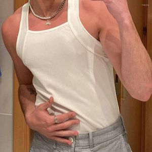 Męskie topy czołgowe 2024 Masowe mężczyźni solidne bez rękawów chude koszulki wakacyjne kamizelki zwykłe kamizelki uliczne seksowna fitness camisole
