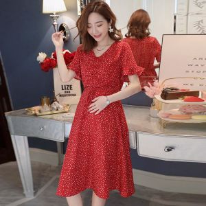 Vestidos sping verão vestidos para grávidas aline chiffon múmia vestido roupas para mulheres grávidas estilo simples roupas para grávidas