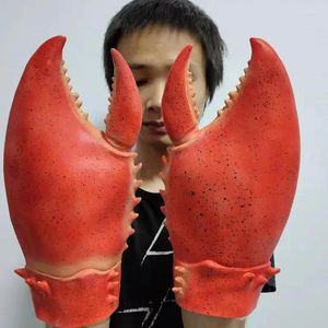 Party Supplies Creative Spoof Cartoon Cute Crab Claw Cosply Latex Gloves Crayfish Stora tång Halloween Tematklädning Prom