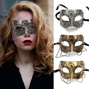 Fontes de festa vintage cosplay máscara steampunk fantasma masquerade bola meia face homem punk traje halloween cos máscaras adereços